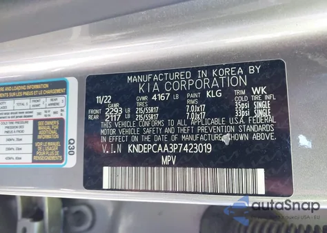 2023 Kia Seltos Lx z USA, uszkodzony, nr VIN KNDEPCAA3P7423019